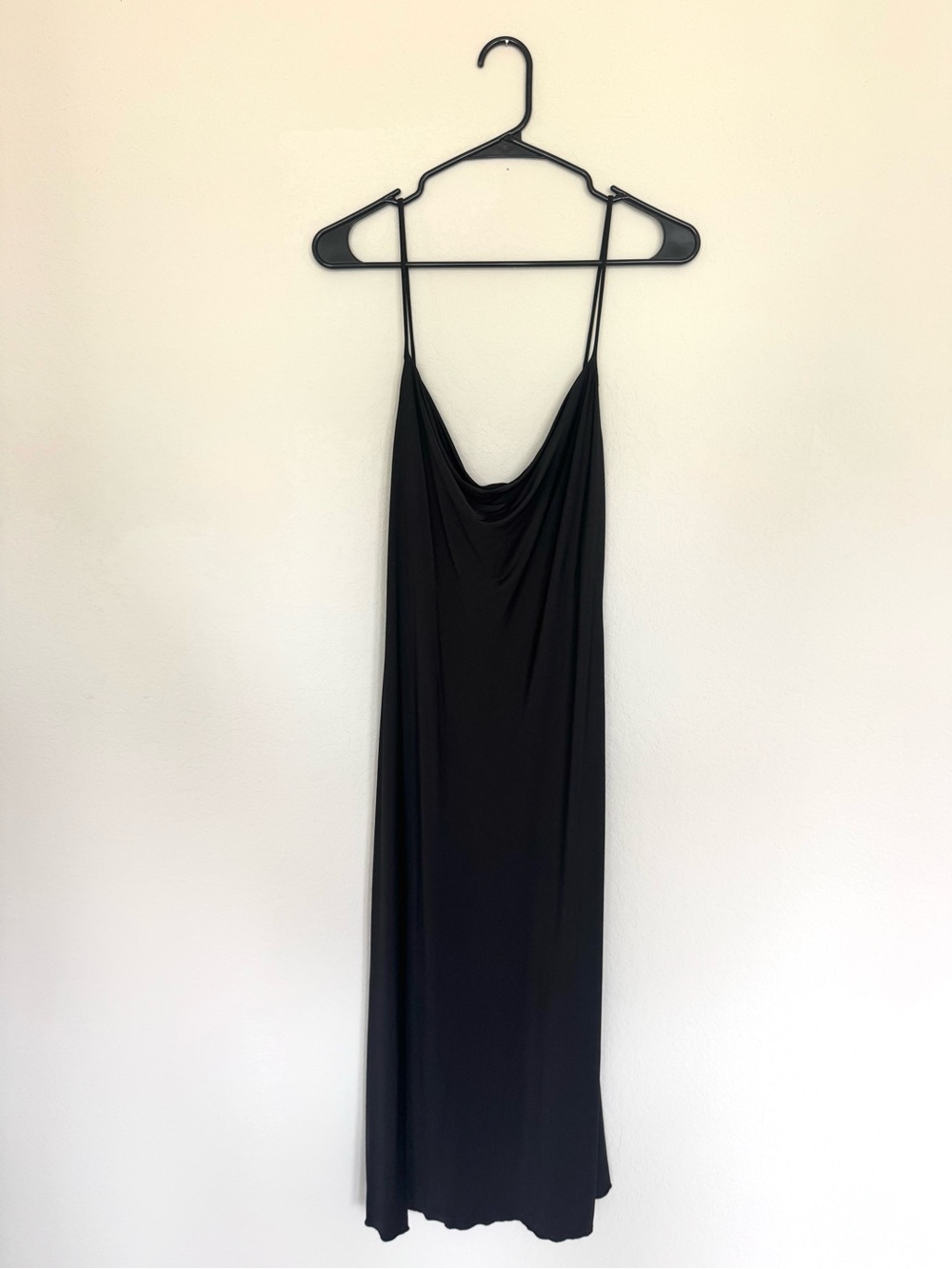 Black Cowl Neck Slip Midi Dress